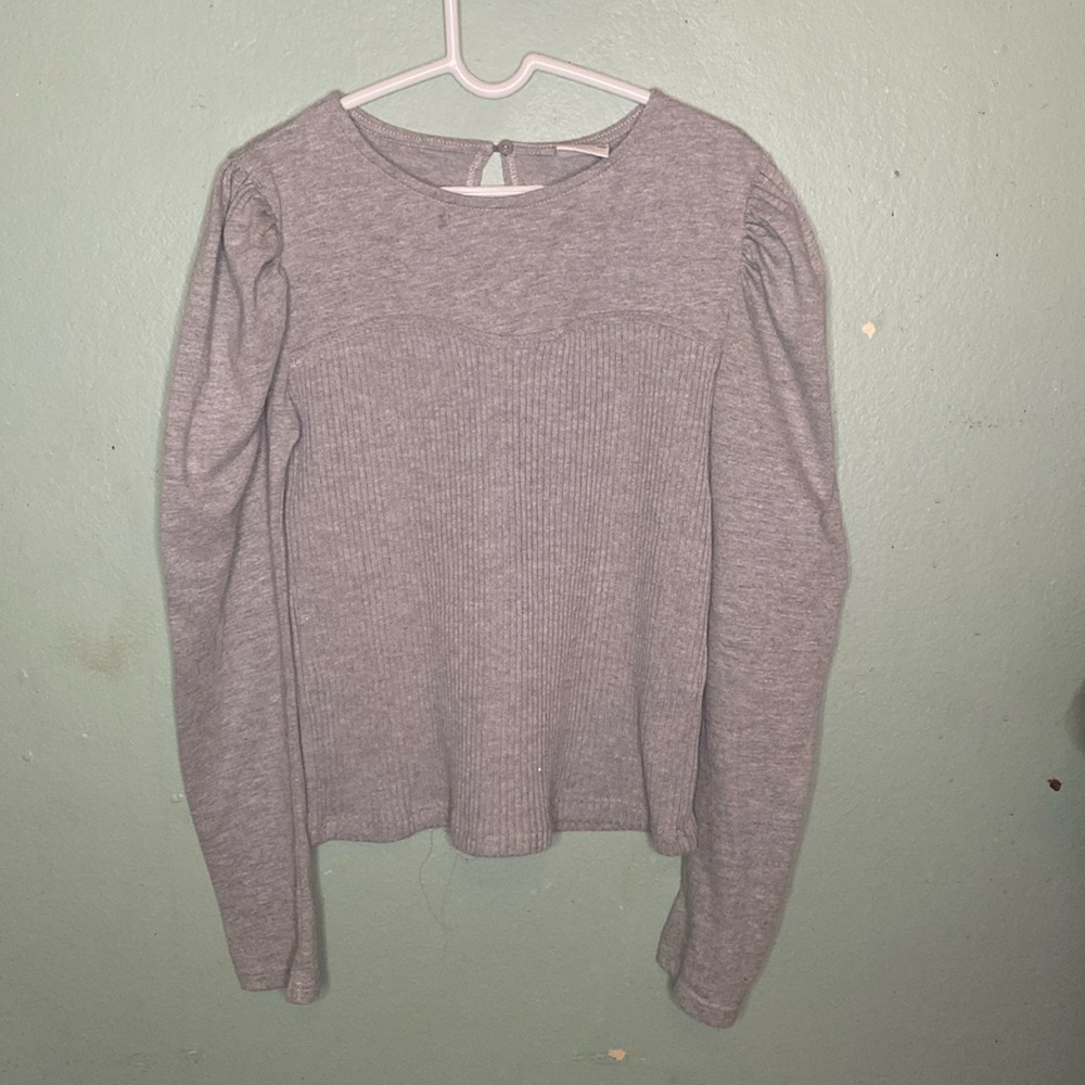 Zara Girls Grey Blouse Long Sleeve
